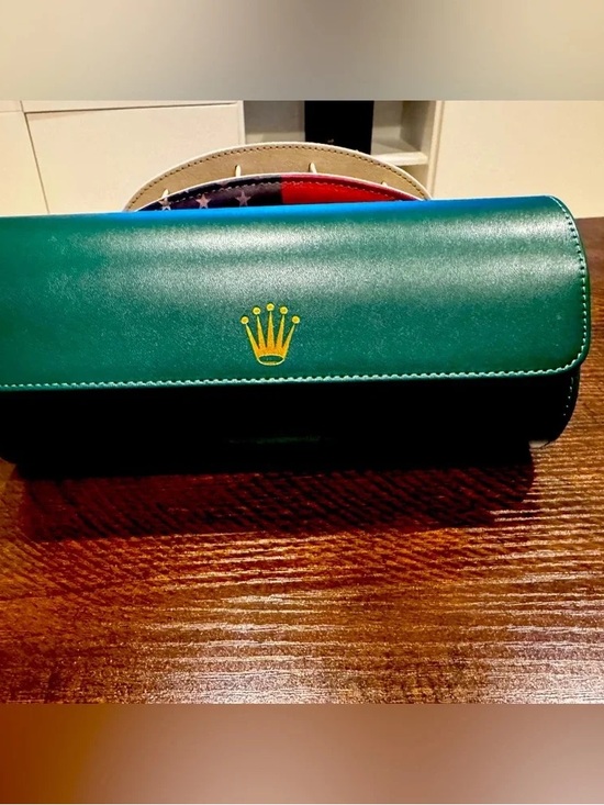 Rolex Other - Rolex Green Watch Travel Case with Gold Crown Accent